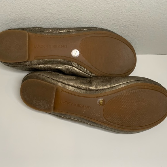 Lucky Brand Gold tone flats- ballet shoes - Picture 6 of 8